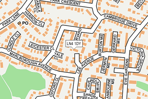 LN4 1DY map - OS OpenMap – Local (Ordnance Survey)
