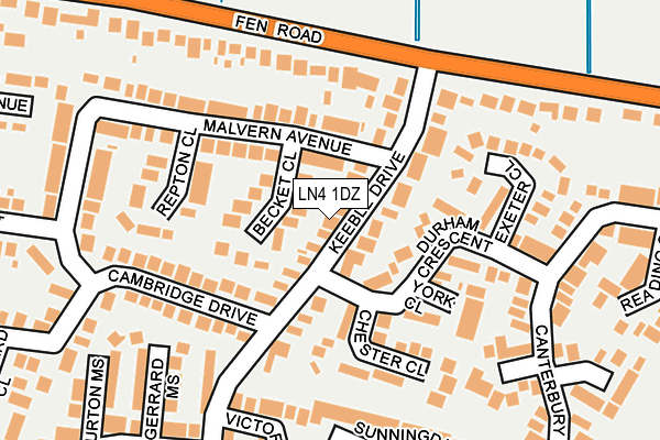 LN4 1DZ map - OS OpenMap – Local (Ordnance Survey)