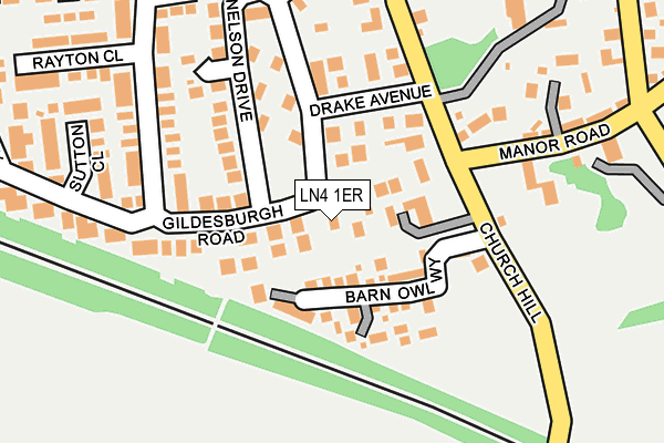 LN4 1ER map - OS OpenMap – Local (Ordnance Survey)