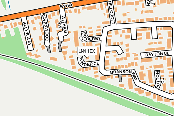 LN4 1EX map - OS OpenMap – Local (Ordnance Survey)