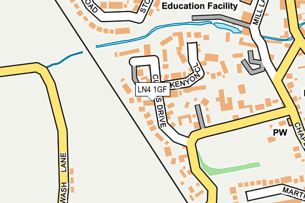 LN4 1GF map - OS OpenMap – Local (Ordnance Survey)
