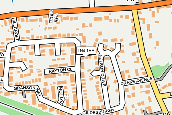 LN4 1HE map - OS OpenMap – Local (Ordnance Survey)