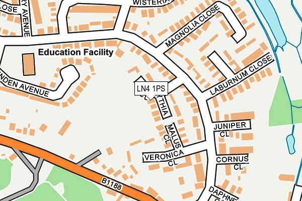 LN4 1PS map - OS OpenMap – Local (Ordnance Survey)
