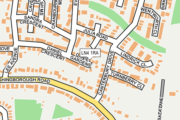 LN4 1RA map - OS OpenMap – Local (Ordnance Survey)
