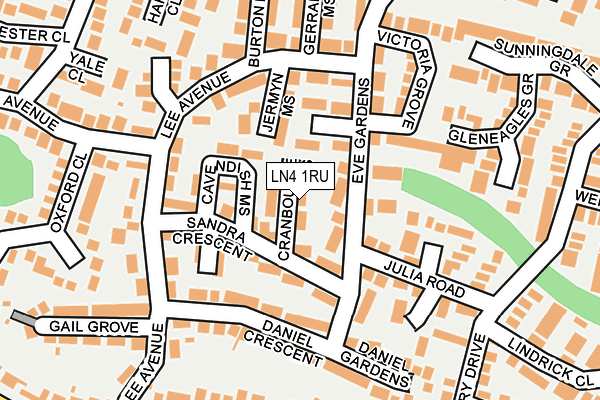 LN4 1RU map - OS OpenMap – Local (Ordnance Survey)