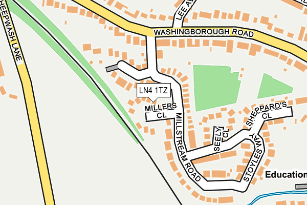 LN4 1TZ map - OS OpenMap – Local (Ordnance Survey)