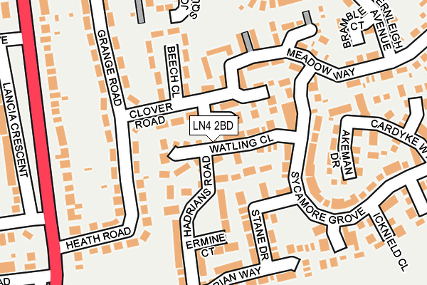 LN4 2BD map - OS OpenMap – Local (Ordnance Survey)