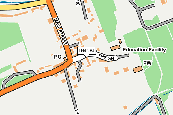 LN4 2BJ map - OS OpenMap – Local (Ordnance Survey)
