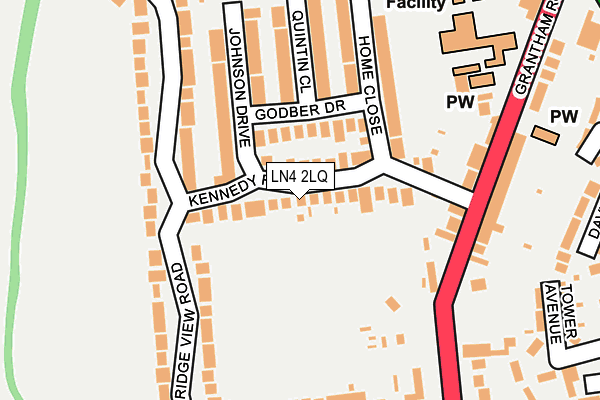 LN4 2LQ map - OS OpenMap – Local (Ordnance Survey)