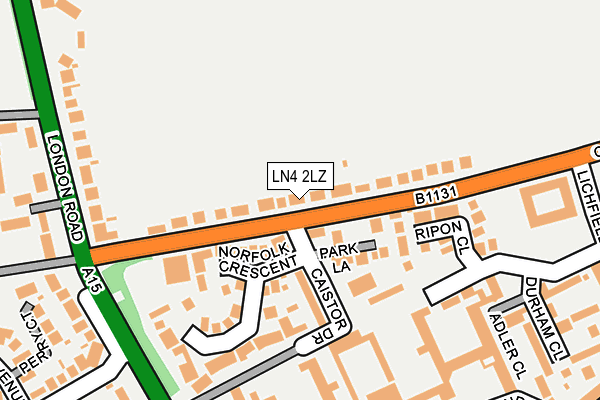 LN4 2LZ map - OS OpenMap – Local (Ordnance Survey)