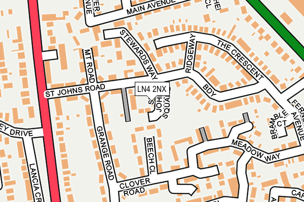 LN4 2NX map - OS OpenMap – Local (Ordnance Survey)