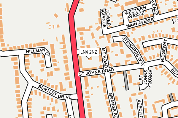 LN4 2NZ map - OS OpenMap – Local (Ordnance Survey)