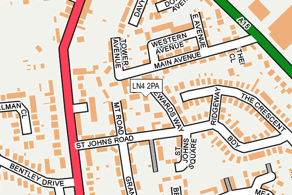 LN4 2PA map - OS OpenMap – Local (Ordnance Survey)