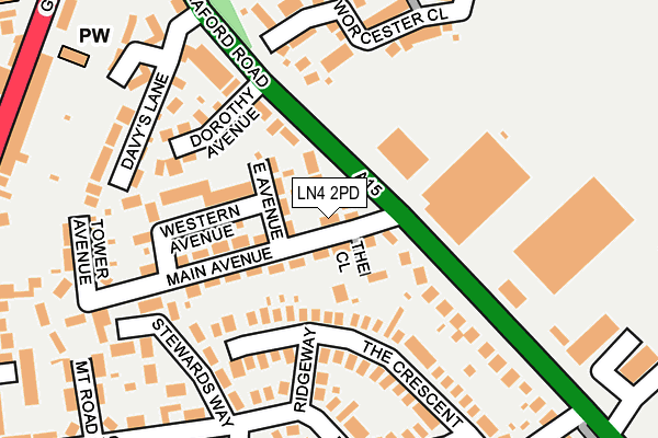 LN4 2PD map - OS OpenMap – Local (Ordnance Survey)