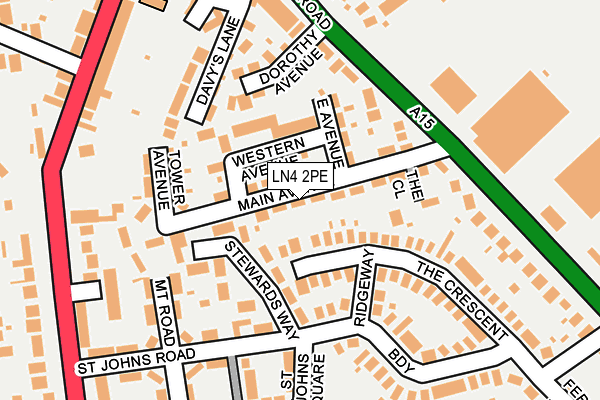 LN4 2PE map - OS OpenMap – Local (Ordnance Survey)