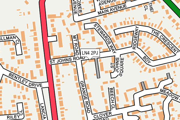 LN4 2PJ map - OS OpenMap – Local (Ordnance Survey)