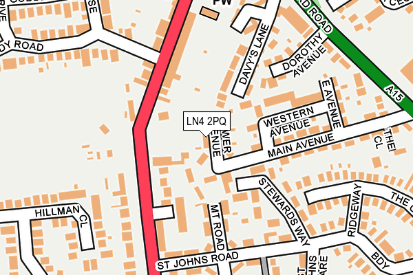 LN4 2PQ map - OS OpenMap – Local (Ordnance Survey)