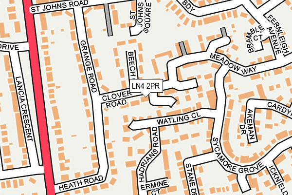LN4 2PR map - OS OpenMap – Local (Ordnance Survey)