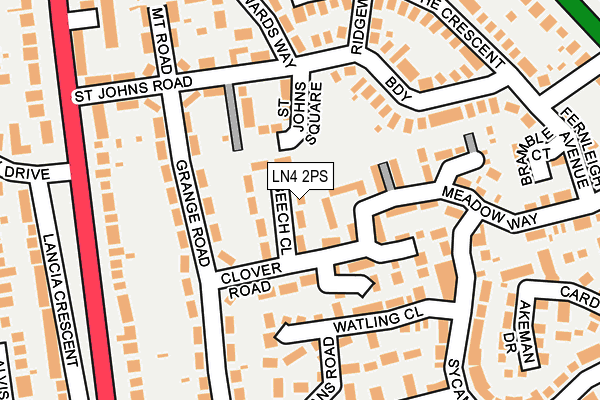 LN4 2PS map - OS OpenMap – Local (Ordnance Survey)