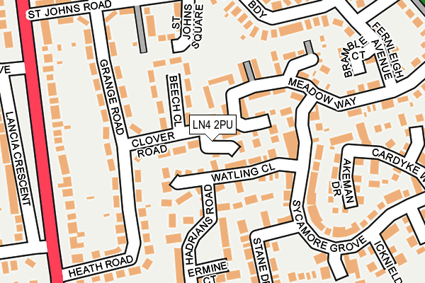 LN4 2PU map - OS OpenMap – Local (Ordnance Survey)