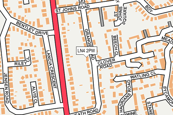 LN4 2PW map - OS OpenMap – Local (Ordnance Survey)