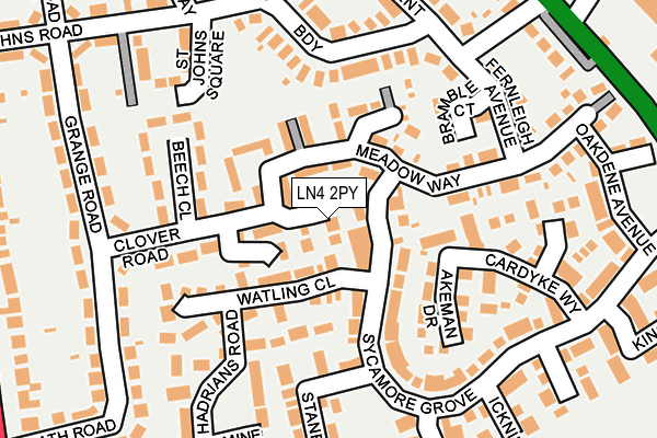 LN4 2PY map - OS OpenMap – Local (Ordnance Survey)