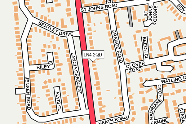 LN4 2QD map - OS OpenMap – Local (Ordnance Survey)