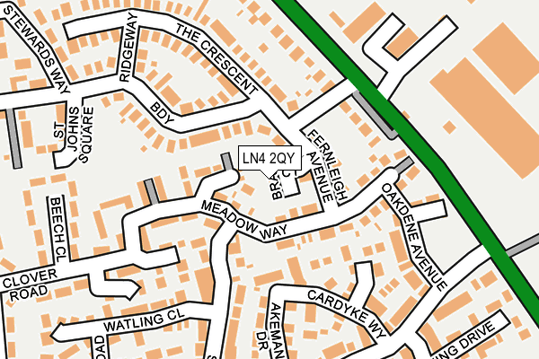 LN4 2QY map - OS OpenMap – Local (Ordnance Survey)