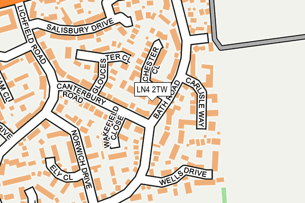 LN4 2TW map - OS OpenMap – Local (Ordnance Survey)
