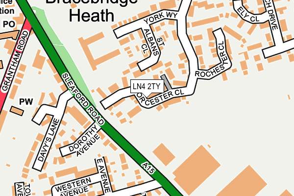 LN4 2TY map - OS OpenMap – Local (Ordnance Survey)