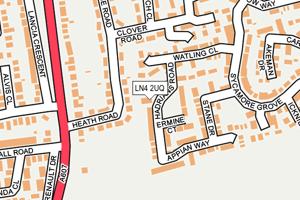 LN4 2UQ map - OS OpenMap – Local (Ordnance Survey)