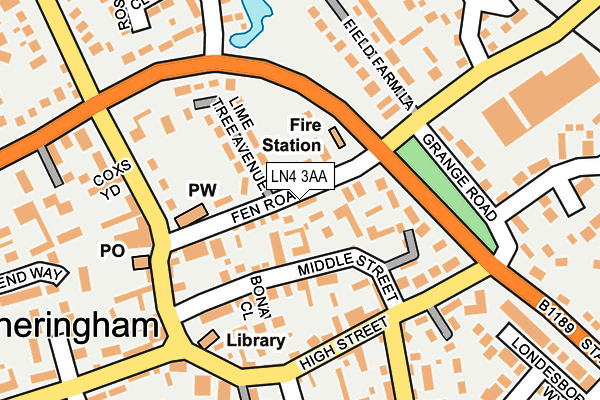 LN4 3AA map - OS OpenMap – Local (Ordnance Survey)