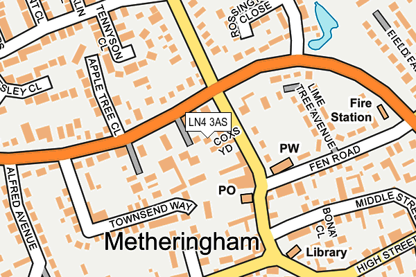 LN4 3AS map - OS OpenMap – Local (Ordnance Survey)