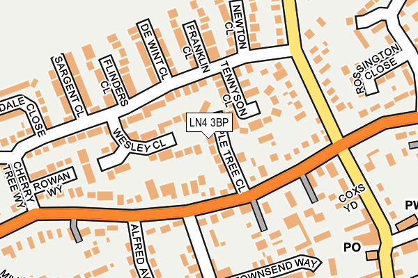 LN4 3BP map - OS OpenMap – Local (Ordnance Survey)