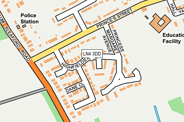 LN4 3DD map - OS OpenMap – Local (Ordnance Survey)