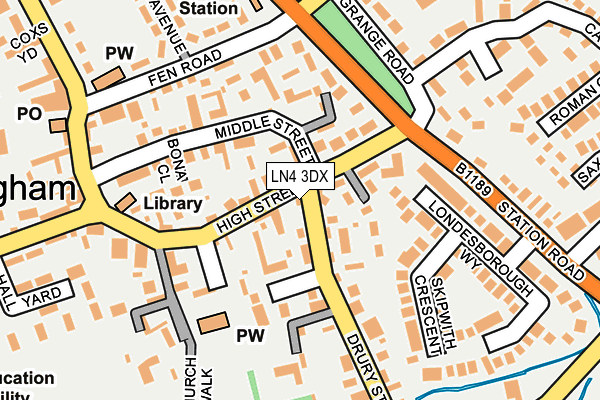 LN4 3DX map - OS OpenMap – Local (Ordnance Survey)