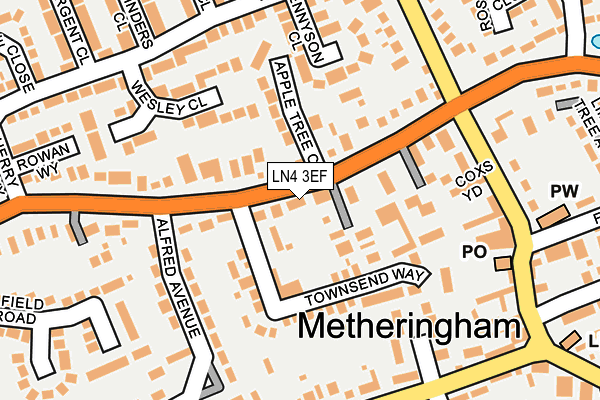 LN4 3EF map - OS OpenMap – Local (Ordnance Survey)