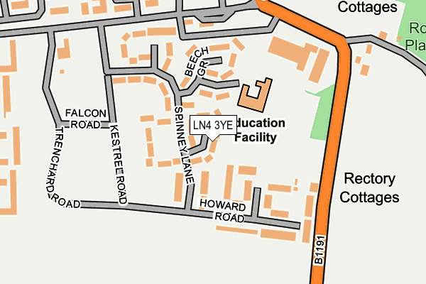 LN4 3YE map - OS OpenMap – Local (Ordnance Survey)