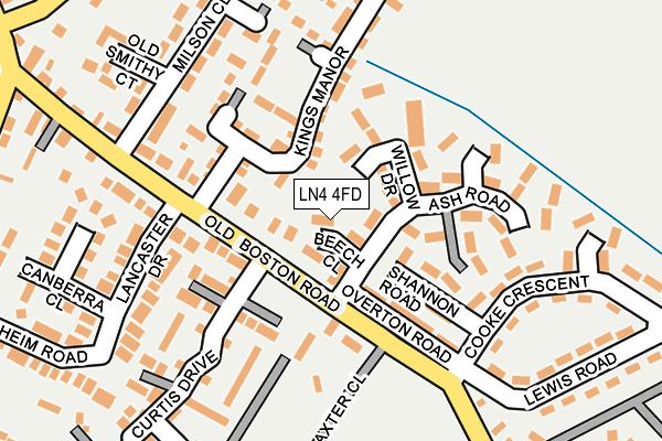 LN4 4FD map - OS OpenMap – Local (Ordnance Survey)