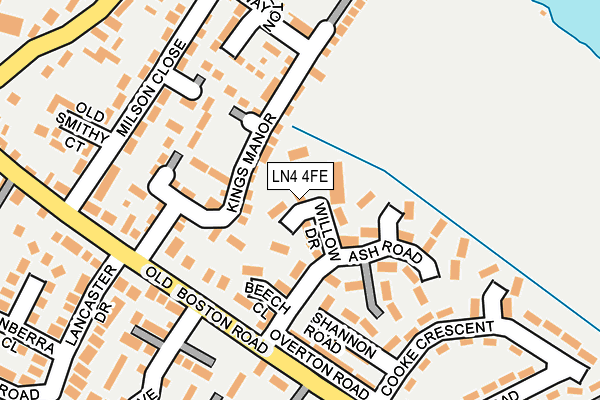 LN4 4FE map - OS OpenMap – Local (Ordnance Survey)
