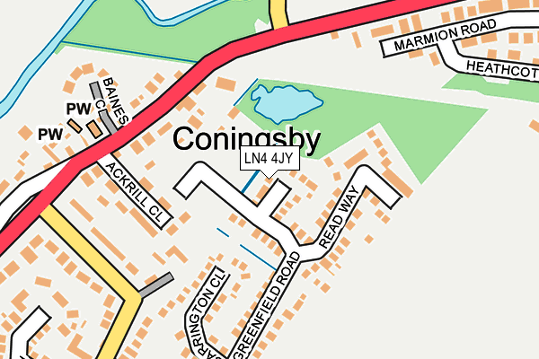 LN4 4JY map - OS OpenMap – Local (Ordnance Survey)