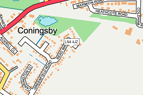 LN4 4JZ map - OS OpenMap – Local (Ordnance Survey)