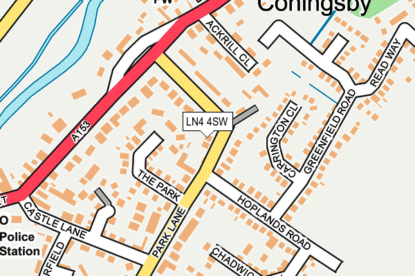 LN4 4SW map - OS OpenMap – Local (Ordnance Survey)