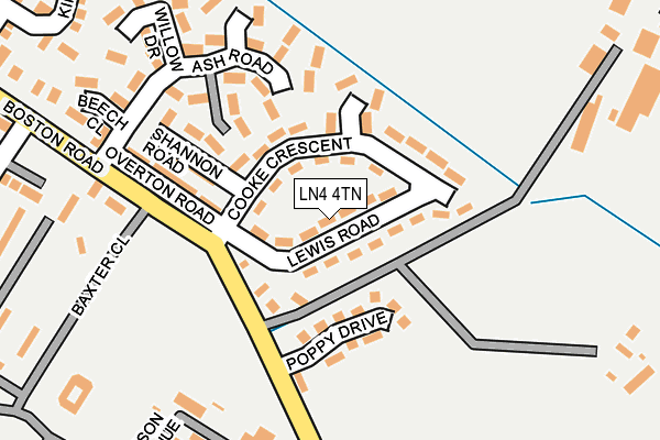 LN4 4TN map - OS OpenMap – Local (Ordnance Survey)