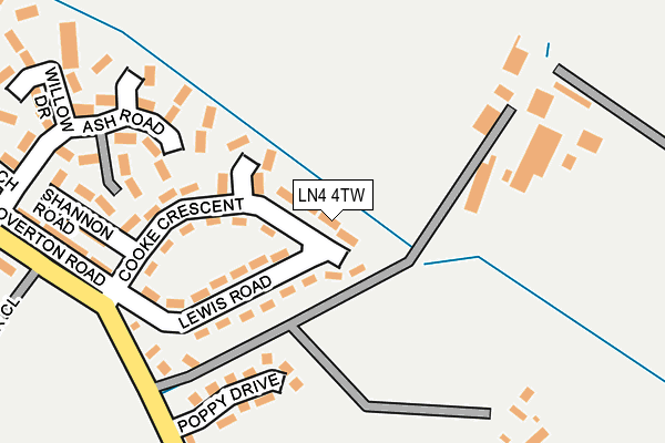 LN4 4TW map - OS OpenMap – Local (Ordnance Survey)