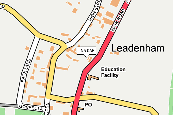 LN5 0AF map - OS OpenMap – Local (Ordnance Survey)
