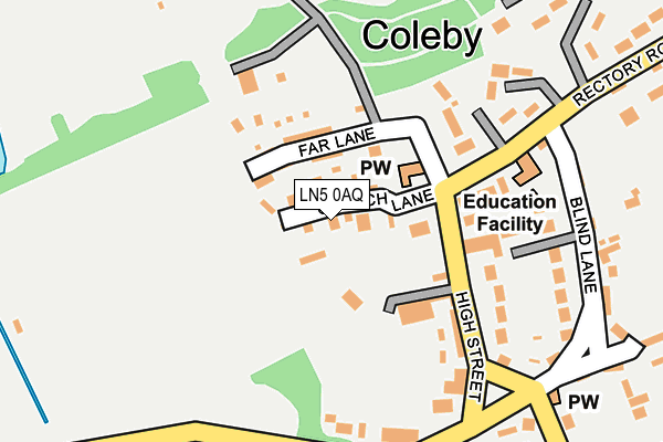 LN5 0AQ map - OS OpenMap – Local (Ordnance Survey)