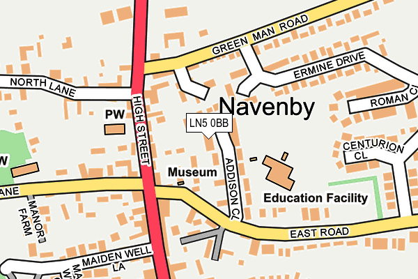 LN5 0BB map - OS OpenMap – Local (Ordnance Survey)