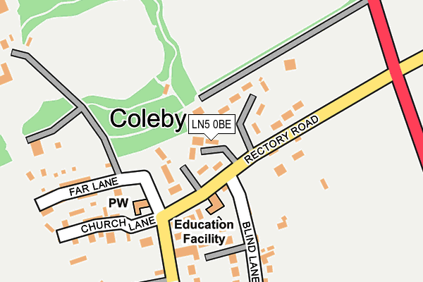 LN5 0BE map - OS OpenMap – Local (Ordnance Survey)