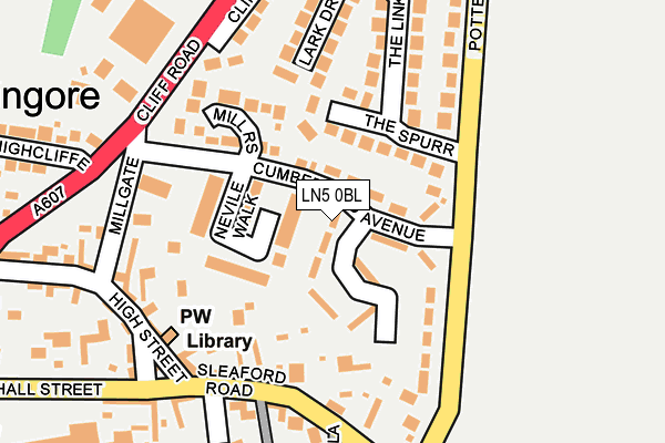 LN5 0BL map - OS OpenMap – Local (Ordnance Survey)